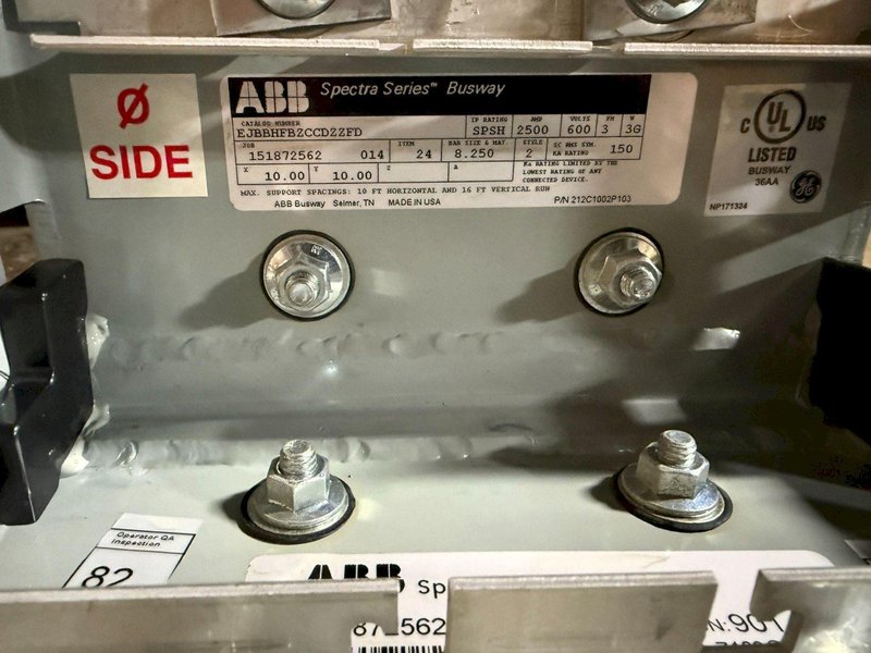 ABB 2500A Spectra Series Copper Flat Elbow (Down) 600V, 3PH, 3G