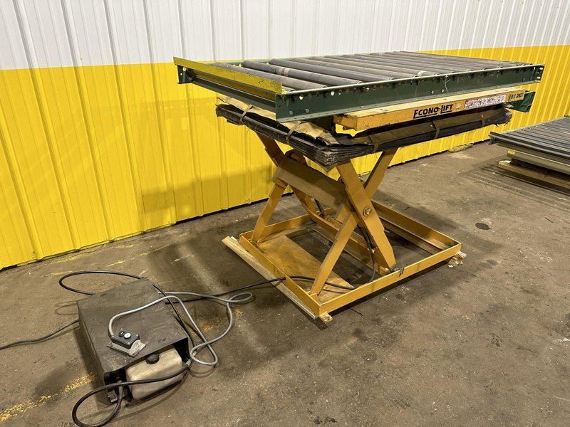 4000 LB X 40" X 36" ECONO-LIFT MODEL 3SL-36-40 HYDRAULIC SCISSOR LIFT TABLE WITH ROLLER TOP: STOCK #20920