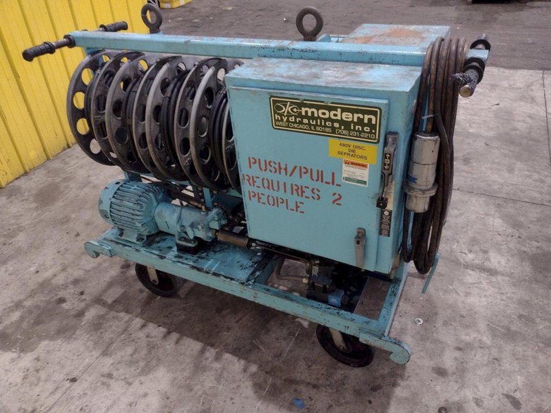 40 TON MODERN HYDRAULICS 4 CYLINDER PORTABLE HYDRAULIC DIE SETTING &amp; SEPARATING SYSTEM: STOCK #23775