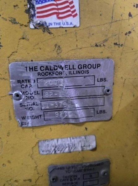 10 TON CALDWELL COIL HOOK &amp; RACK. STOCK # 0436026