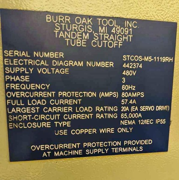 Tube Straightener, Cut &amp; End Form Machine, Burr Oak , 1.125" STOCK# 4284