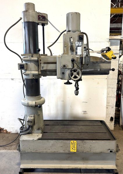 39" x 8" Arboga Radial Drill RLM 3508, 70-1350 RPM, 4 MT, Power Elevation, Box Table, 3 HP