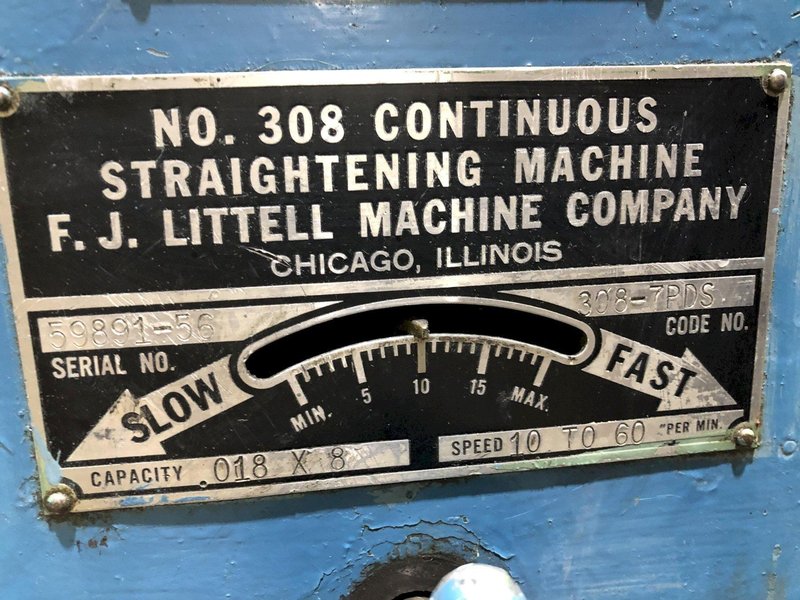 8" X .018" LITTELL MODEL #308-7PDS COIL STOCK STRAIGHTENER: STOCK #17297