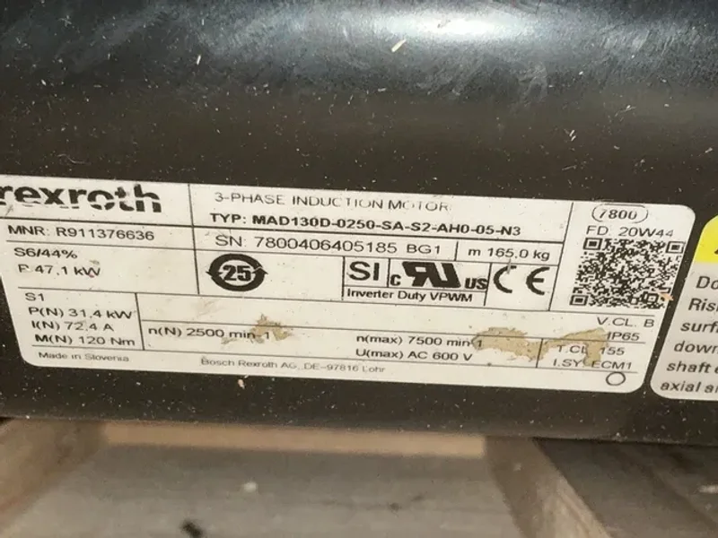 Rexroth 31.4kw Servo Motor - R911376636