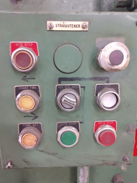 30" WIDE X .065" ROWE 7 ROLL POWERED COIL STRAIGHTENER: STOCK #13903