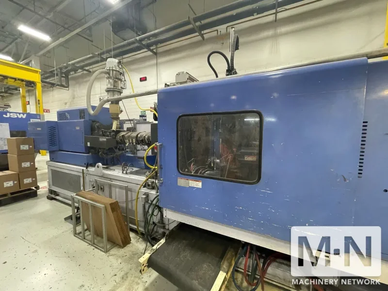 385 TON 23.2 OZ JSW MODEL J385ELII ELECTRIC INJECTION MOLDING MACHINE MFG 2005