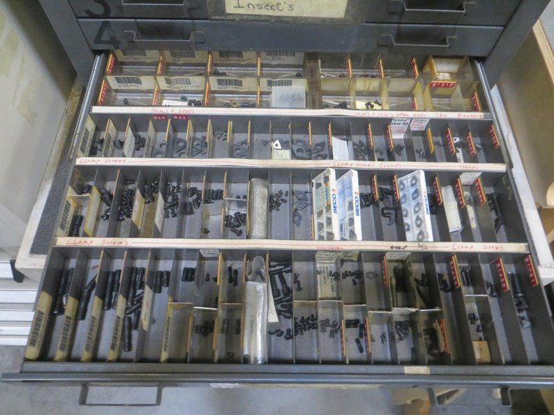 6 Drawer Cabinet and Contents- Included a LARGE SUPPLY Of Inserts, Hardware AND MORE!- Auction Item