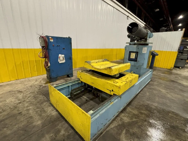 20,000 LBS X 60" ASC MODEL 20/25W DOUBLE END MOTORIZED COIL REEL UNCOILER WITH ASC 30M COIL CAR STOCK# 4409