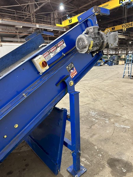 35’ X 60” CP MANUFACTURING MODEL #3495991 CONVEYOR SORTING SYSTEM, WITH DUMP BIN &amp; EXIT DISCHARGE: STOCK #19720