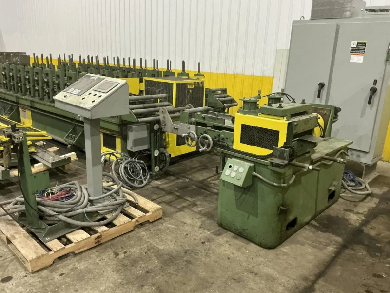 10/12 STAND BRADBURY ROLLFORMING LINE, COIL REEL, SERVO FEED, PREPUNCH, ROLLFORMER, CUTOFF PRESS STOCK# 4408