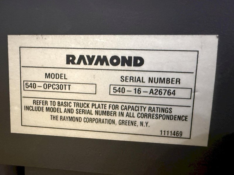 3000 LBS RAYMOND MODEL #540-OPC30TT ORDER PICKER FORKLIFT 2016 4,612 Hours : YOBRO #25406