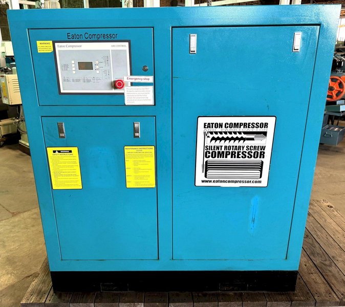 50 HP Eaton Rotary Air Compressor, 225 CFM, 145 PSI, Dryer, Nice