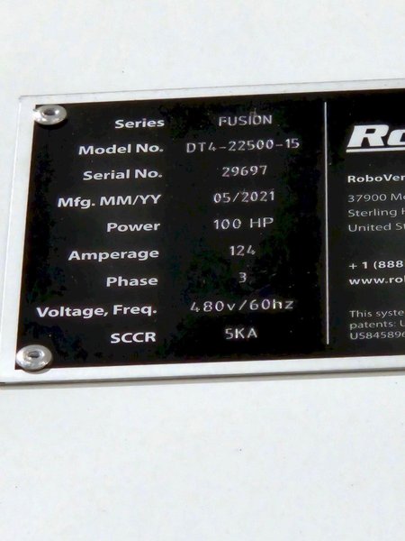 2021 100HP ROBOVENT DT4-22500-15 DUST COLLECTOR USED