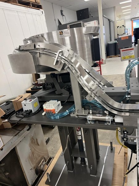 Kaps-All Complete Bottling &amp; Corking Line – AC-65 Bottle Cleaner, FA-PG-E 12-Head Filler, BC-23 Carrier, Conveyors &amp; Custom Feeder Corker