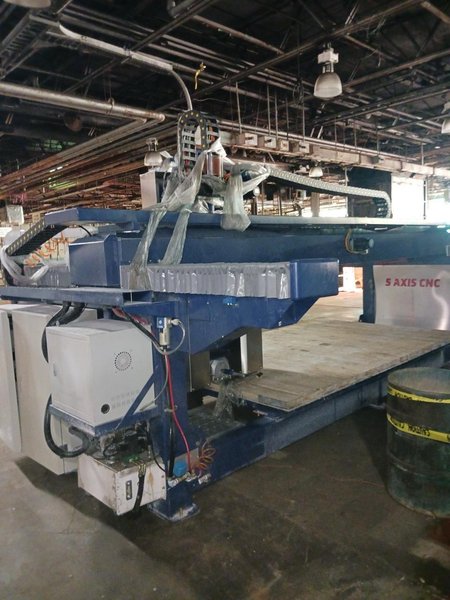 Verona PF-CNC Platinum 5-Axis CNC Stone Bridge Saw, 2022 – 25 HP, 17.5″ Blade, Tilting Table &amp; Milling Spindle