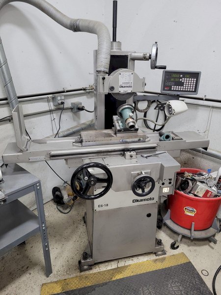 Okamoto 6" X 18" E6-18 Hand Feed Surface Grinder W/D.R.O.