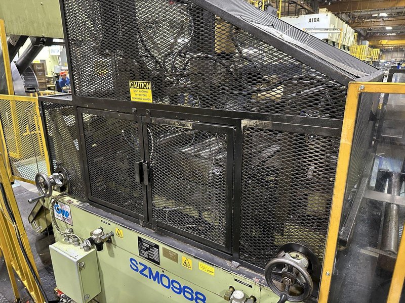 220 TON AIDA #PMX-L2-200H SSDC PRESS LINE, COMPLETE WITH CWP SPACE SAVER COIL FEED LINE: STOCK #22213