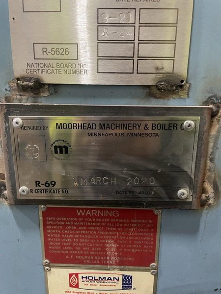 300 Hp. Superior High Pressure Steam Boiler, 150 psi, 1995 – 12.6 MBH Gordon Piatt Burner, Blowdown Separator