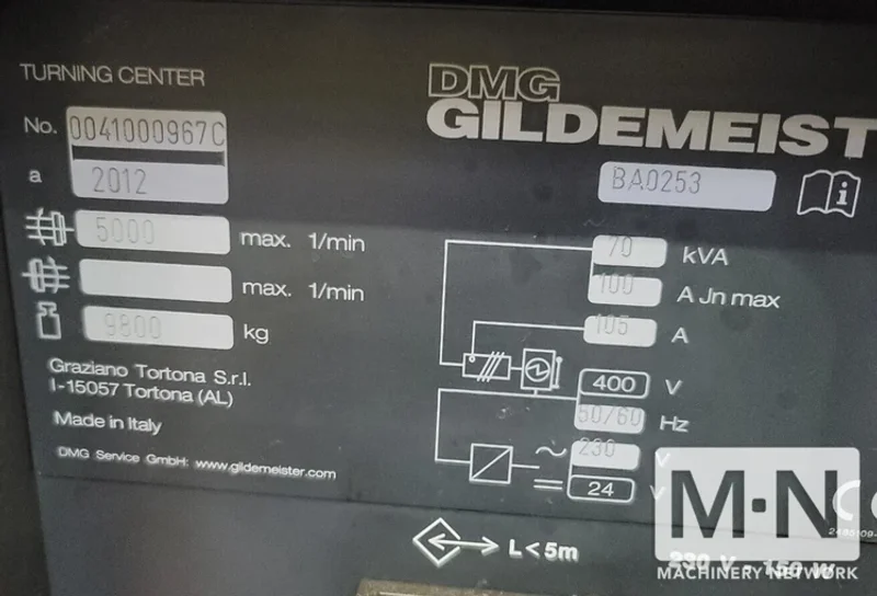DMG Mori Gildemeister CTX Beta 1250 TC Universal Turn &amp; Milling Machine, 2012