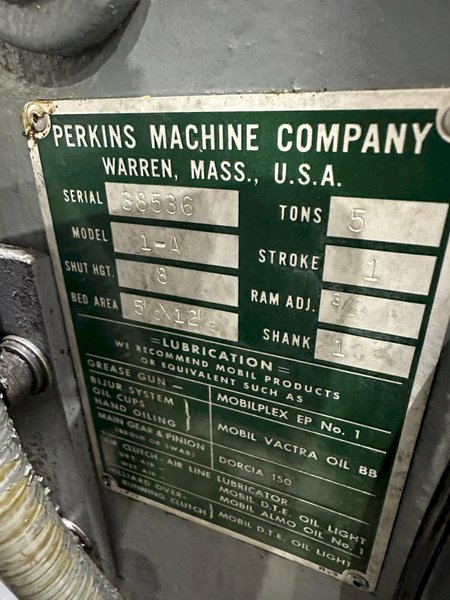 5 TON PERKINS GAP BED FLYWHEEL PRESS: STOCK #77480