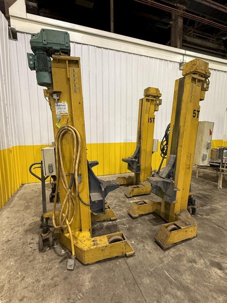 (4) 15 TON SEFAC MODEL #M120BF2000 MOBILE RAIL CAR / LOCOMOTIVE JACK LIFTS, 120,000 LBS TOTAL: YOBRO #23868