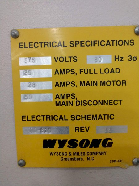 140 TON X 10' WYSONG MODEL #THS140-120 "HIGH SPEED" HYDRAULIC PRESS BRAKE: STOCK #13918
