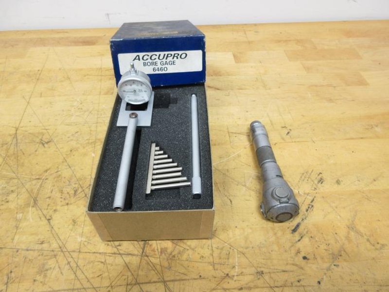 Accupro 2-1/8" - 7" Cylinder Bore Dial Gage, Brown &amp; Sharpe 1.600" - 2.000" 3 Point Mic- Auction Item