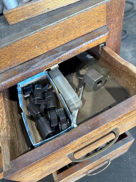 MOORE NO. G18 JIG GRINDER W/ CABINET OF TO0LING. STOCK # 0774725