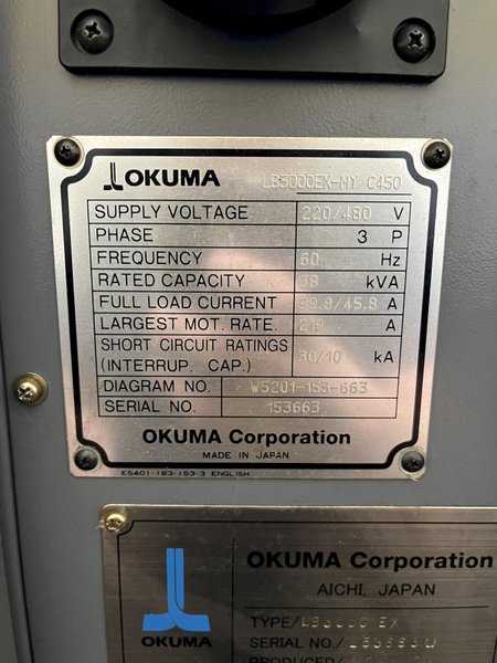 2011 Okuma LB3000EX-MYW/450 Used CNC Lathe For Sale