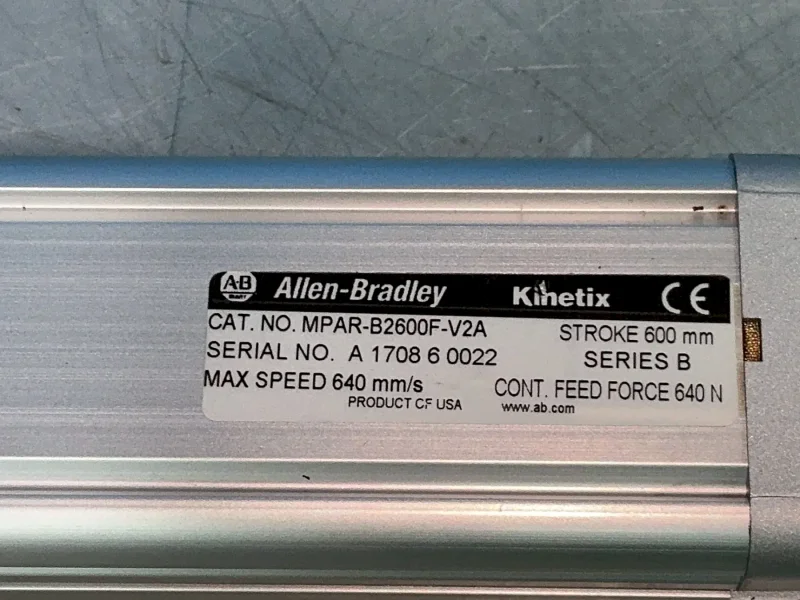ALLEN BRADLEY MP SERIES ELECTRIC CYLINDER   -  MPAR-B2600F-V2A