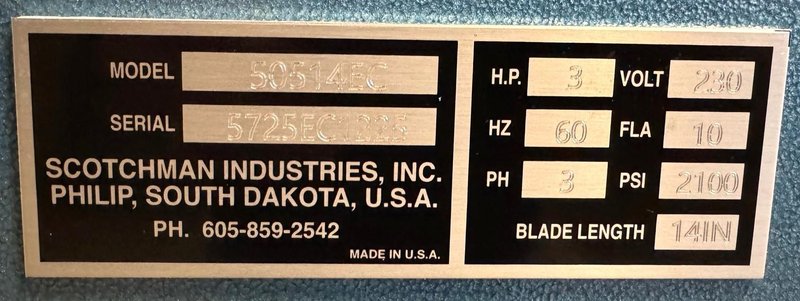 4" x 4" x 3/8" Scotchman Hydraulic Ironworker 50514-EC, 50 Ton, Punch, Bar Shear, Notcher, New, In Stock