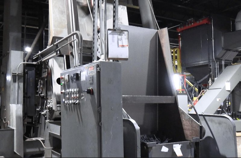 Pangborn 12 CU. Ft Model 12GN-6R Rubber Belt Tumble Barrel Blast Machine W/Parts Elevator. New-2002