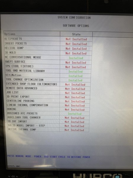 Hurco VMX30Di VMC, 2019 – H-200 4th Axis Rotary, Renishaw Tool Setter, Thru Spindle Coolant