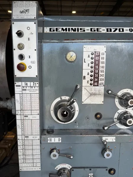 GEMINIS Republic Lagun GE-870 34”/43” x 80”cc Hollow Spindle Lathe #7631
