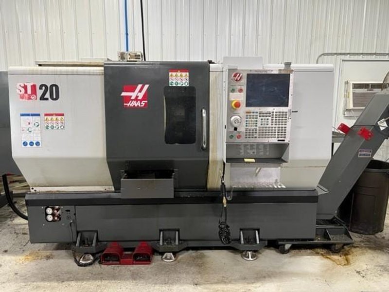 Haas ST-20 CNC Lathe with Haas Bar Feeder For Sale - 2016