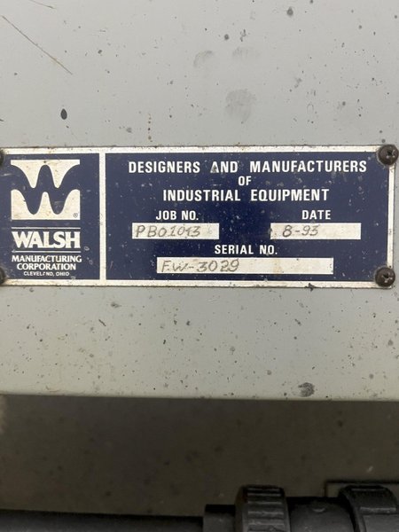 3 STAGE X 36&quot; X 18&quot; WALSH MODEL #AOE286 STEEL MESH-BELT PASS-THROUGH STAINLESS WASHER: STOCK #20166