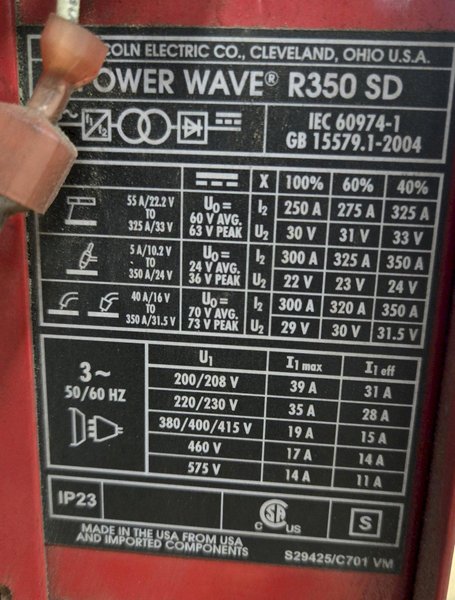 LINCOLN POWER WAVE R 350 SD USED