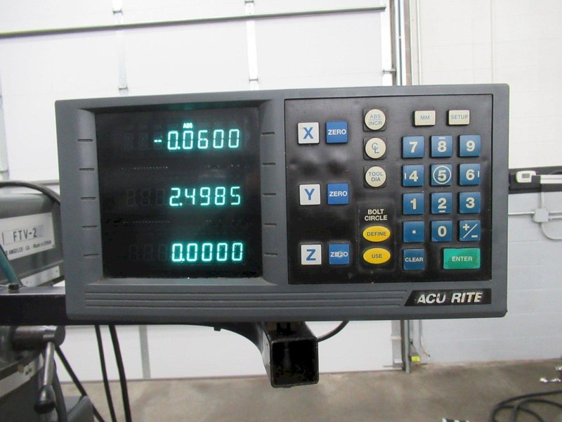 Lagun FTV-2 Vertical Knee Mill, 10" x 50" Table, Variable Speed, 3-Axis DRO, Power Feeds