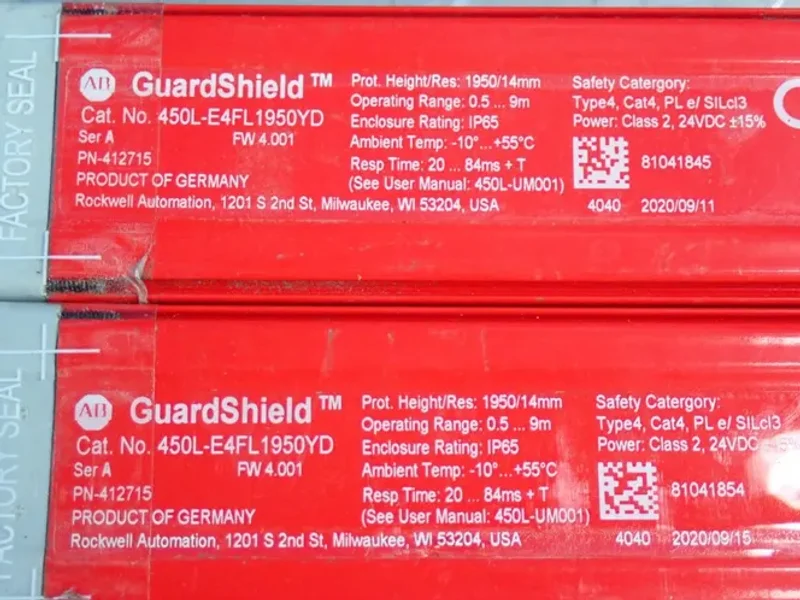 Allen-bradley Light Curtain Pair - 450l-e4fl1950yd