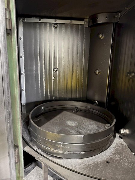 4 STATION X 20 HP -72&quot; X 40&quot; BRONCO SHOT BLAST ROTARY TABLE PART BLASTIN MACHINE: STOCK #23778