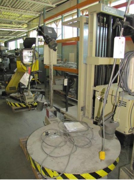 5000 LB 2.5 TON X 42" DURANT TOOL MODEL R50-25 MOTORIZED HORIZONTAL COIL REEL PALLET DECOILER: STOCK #13481