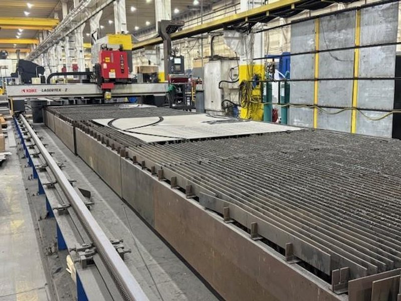 USED KOIKE 10&#039; X 100&#039; CO2 PLATE LASER WITH (2) 4,000 WATT RESONATORS, Stock# 11086, Year: 2007