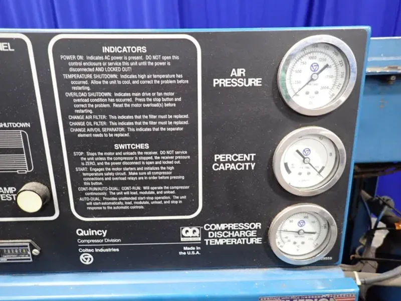 QUINCY 50 HP ROTARY SCREW AIR COMPRESSOR  -  QSI 235