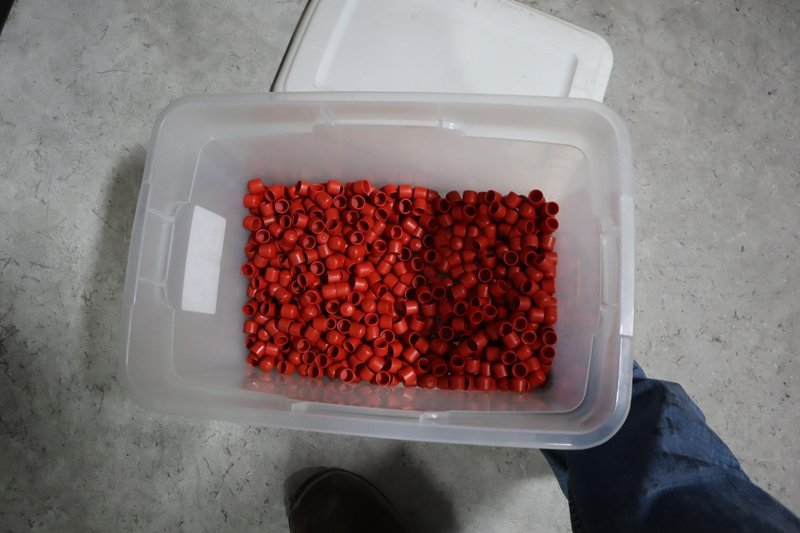 Material Rack W/ Plastic Tubes &amp; Caps- Auction Item