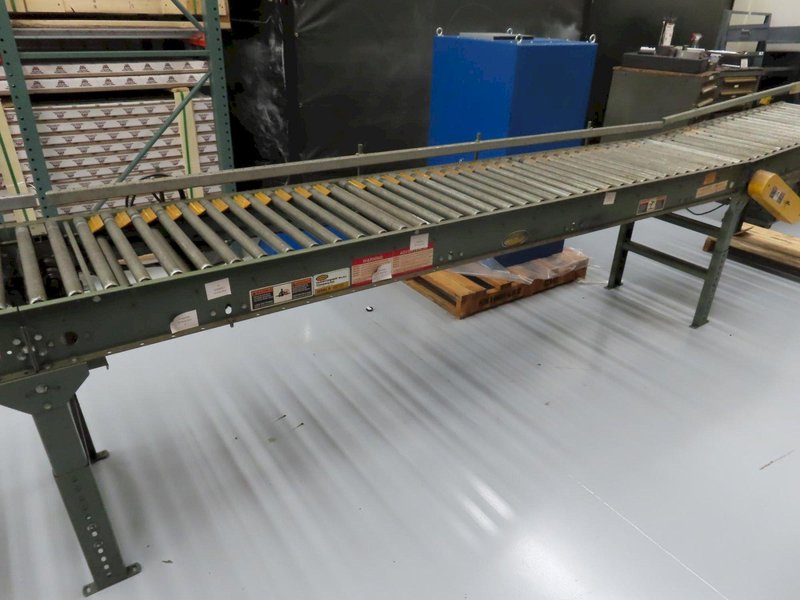 Hytrol 22" x 25' Powered Roller Conveyor System with Foot Pedal, (2) 10' Sections and (1) 5' Section- Auction Item