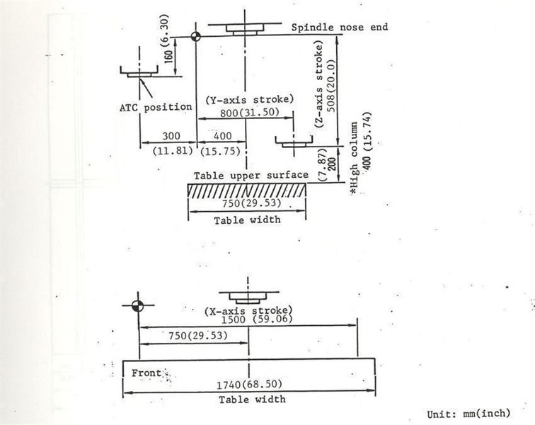 Mazak AJV-35/60 X: 1500 - Y: 800 - Z: 708 mm