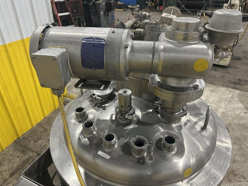 50 GALLON X 2 HP FELDMEIER STAINLESS STEEL HEATED TANK WITH AGITATION: STOCK #22121