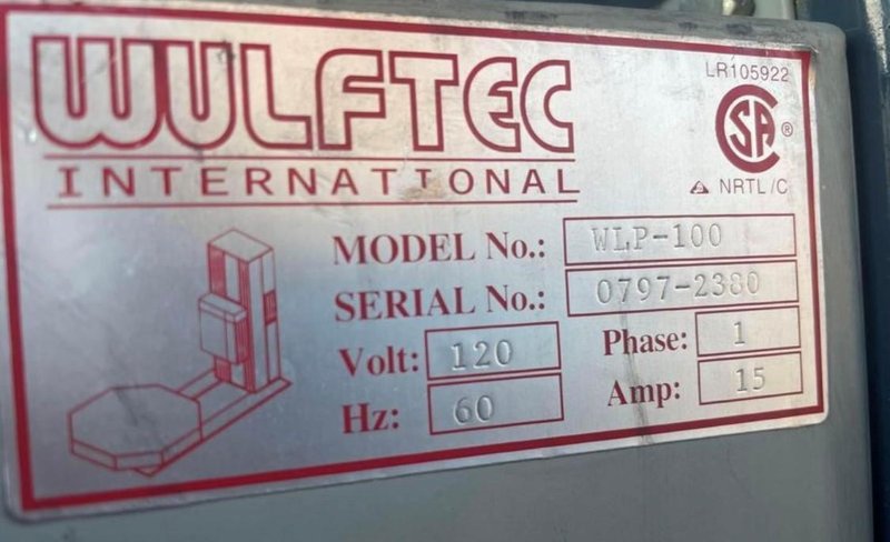 WULFTEC WLP-100 SEMI AUTO STRETCH WRAPPING MACHINE STOCK# 3512