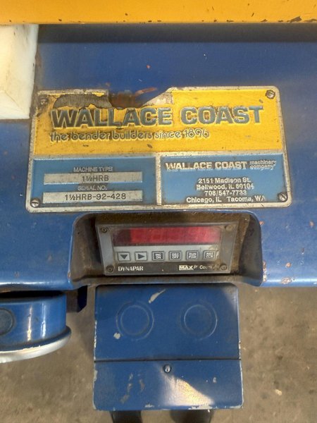 1.5" WALLACE COAST 1-1/2HRB HYDRAULIC MANDREL BENDER. STOCK # 1218425
