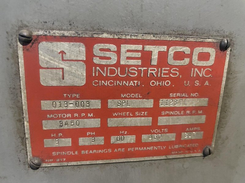 3 HP SETCO MODEL #SPL DUST COLLECTOR: STOCK 14096